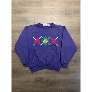 Vintage 2001 Harrahs 500 Texas Motor Speedway 2XL Nascar Argyle 90s Purple Y2K